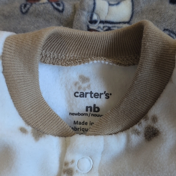 carter's 2-pack dog fleece snap footie sleeper pajamas bundle newborn baby boy - Picture 8 of 12